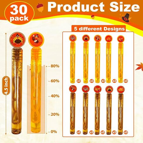 30 Pcs Bubble Wands Bulk Thanksgiving Party Favors Supplies Toys for Kids in Kuwait