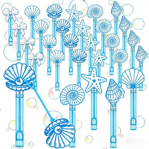 24 Pcs Ocean Bubble Wands, Seashell Party Favors, Goodie Bag Fillers in Kuwait
