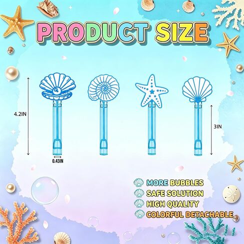 24 Pcs Ocean Bubble Wands, Seashell Party Favors, Goodie Bag Fillers in Kuwait