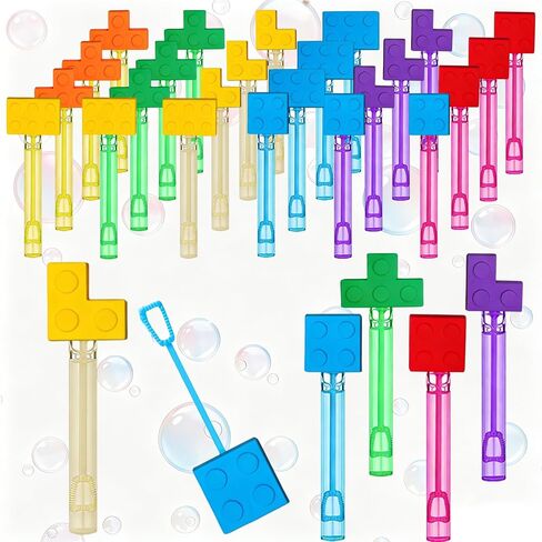 24Pcs Building Block Bubble Wands, 8 Topper Styles, Party Favors in Kuwait