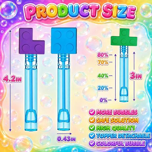 24Pcs Building Block Bubble Wands, 8 Topper Styles, Party Favors in Kuwait