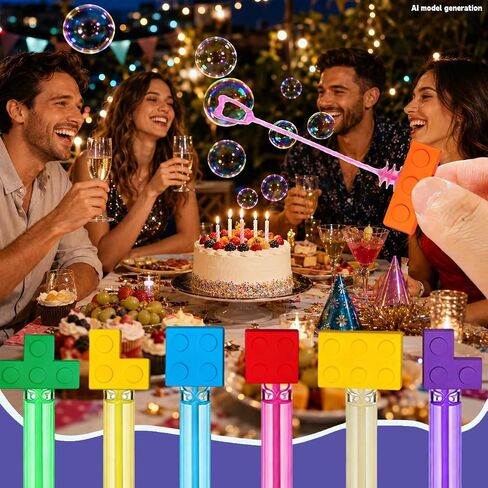24Pcs Building Block Bubble Wands, 8 Topper Styles, Party Favors in Kuwait