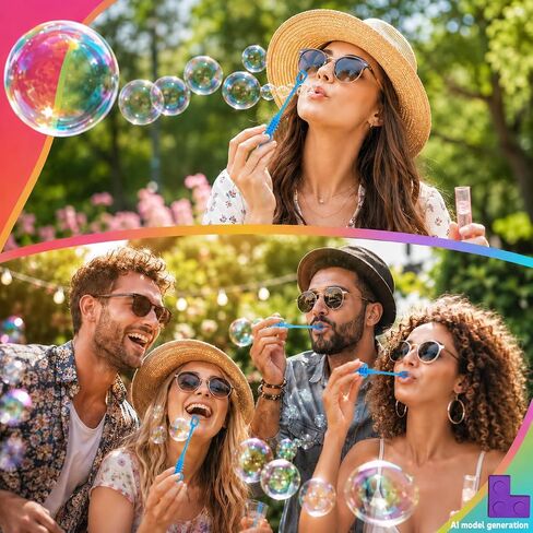 24Pcs Building Block Bubble Wands, 8 Topper Styles, Party Favors in Kuwait