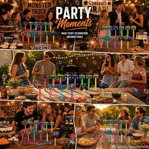 24 Pcs Monster Truck Bubble Wands, Racing Party Favor Bag Fillers in Kuwait