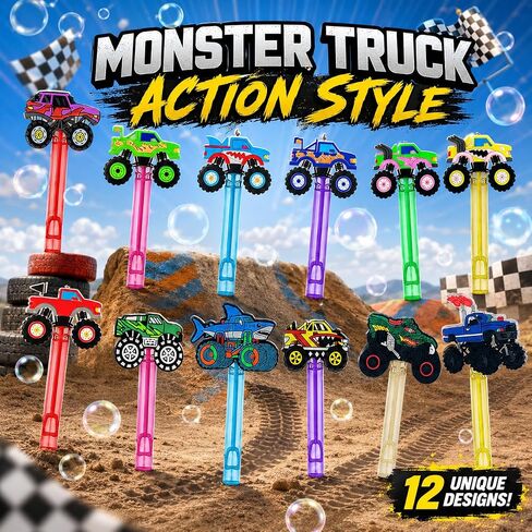 24 Pcs Monster Truck Bubble Wands, Racing Party Favor Bag Fillers in Kuwait