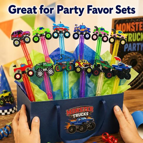 24 Pcs Monster Truck Bubble Wands, Racing Party Favor Bag Fillers in Kuwait
