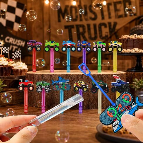 24 Pcs Monster Truck Bubble Wands, Racing Party Favor Bag Fillers in Kuwait