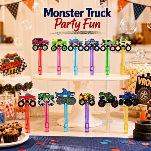 24 Pcs Monster Truck Bubble Wands, Racing Party Favor Bag Fillers in Kuwait