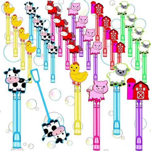 24 Pcs Farm Animal Bubble Wands, Barnyard Party Favor Bag Fillers in Kuwait