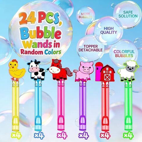 24 Pcs Farm Animal Bubble Wands, Barnyard Party Favor Bag Fillers in Kuwait
