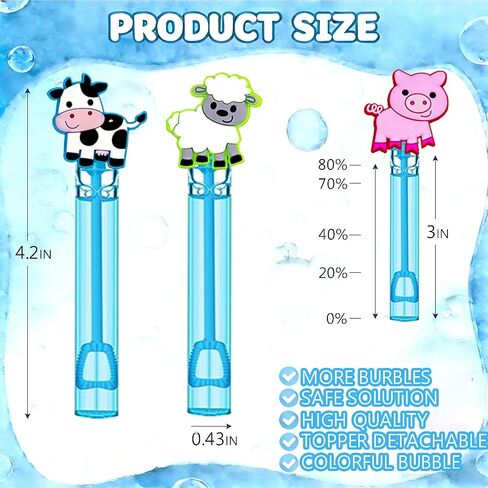 24 Pcs Farm Animal Bubble Wands, Barnyard Party Favor Bag Fillers in Kuwait