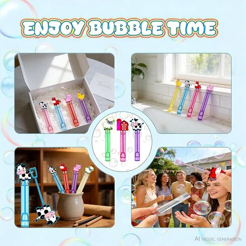 24 Pcs Farm Animal Bubble Wands, Barnyard Party Favor Bag Fillers in Kuwait