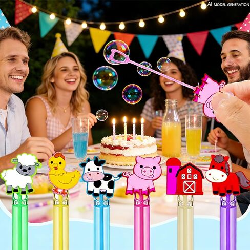 24 Pcs Farm Animal Bubble Wands, Barnyard Party Favor Bag Fillers in Kuwait