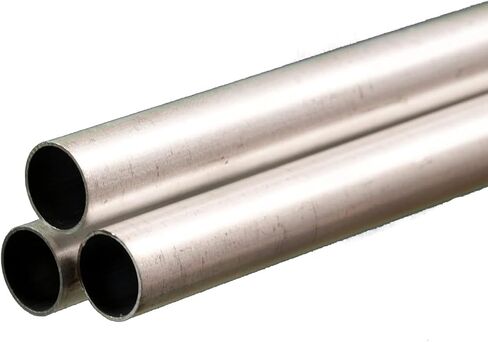K & S 9411 Round Aluminum Tube, 7/16" OD x 0.016" Wall x 36" Long, 3 Pieces, Made in The USA in Saudi Arabia