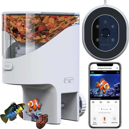 WiFi Automatic Fish Feeder for Aquarium, Flake Feeder with Camera in Kuwait