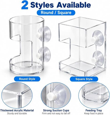 2 Pack Fish Tank Feeding Tray with Suction Cup, Vacation Fish Feeder in Kuwait