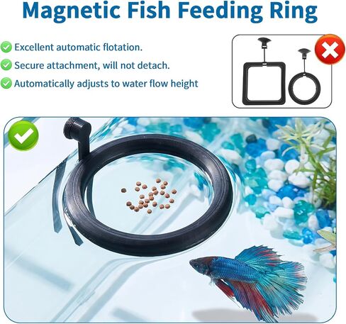 Magnetic Fish Feeding Ring Aquarium Floating Feeder Holder Corral in Kuwait