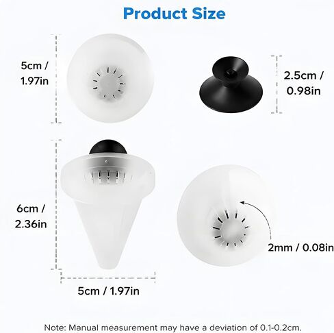 2Pcs White Cone Fish Feeder Cups with Suction for Aquarium Tanks in Kuwait