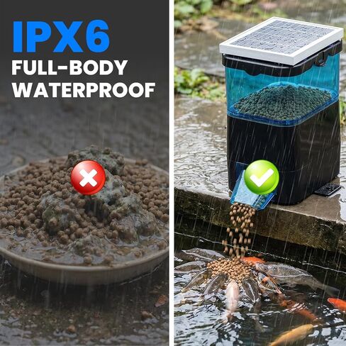 NEWTRY Automatic Pond Fish Feeder, 2.8L Solar Powered Programmable Timer in Kuwait