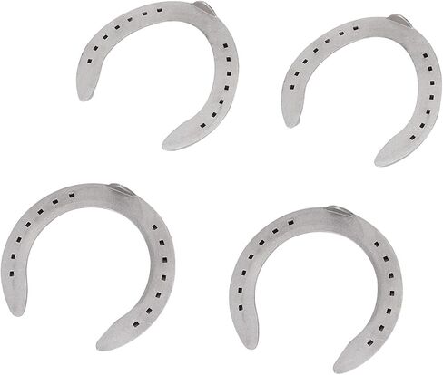 Fabater Horseshoe Kit, Aluminum Alloy Anti Slip Wear Horse Shoe, Horse Riding Accessory with 4 Pieces Set for Horses on Hard Ground and Racing (6 ID: 16.5mm/0.64in, Circumference: 51.8mm/2.04in) in Kuwait