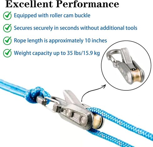 Rope Adjuster, Rope Tensioner with Reflective Paracord, Heavy Duty Tie Down in Kuwait