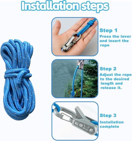 Rope Adjuster, Rope Tensioner with Reflective Paracord, Heavy Duty Tie Down in Kuwait