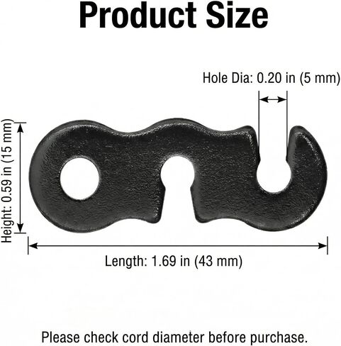 30 Pack Aluminum Alloy Guyline Tensioners, Tent Rope Adjusters for Paracord & Camping Lines, Lightweight Cord Tighteners for Tent, Tarp, Hiking Accessories (Black) in Kuwait