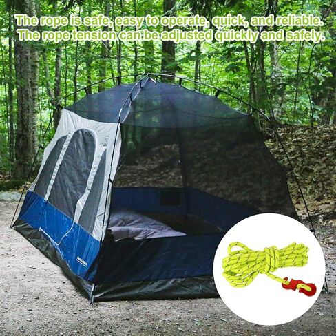 20pcs Zinc Alloy Tent Guy Line Tensioners, Rope Adjuster Clips with 4mm Paracord & Storage Bag Cord Tightener Hooks for Camping Hiking Backpacking Outdoor Tent Stake Accessories (Red) in Kuwait