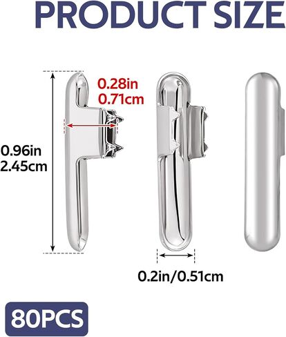 80pcs Elastic Barbed Cord Crimp Ends, 0.96x0.2x0.28in, Silver in Kuwait