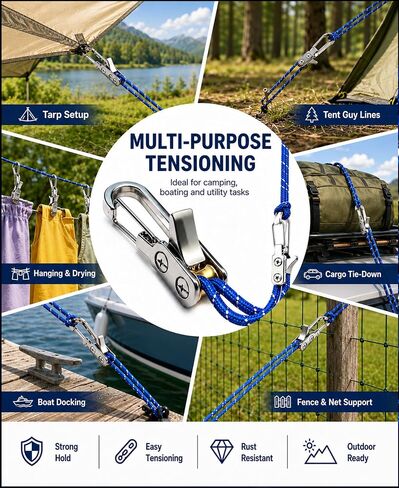 6 Pack Rope Tensioner with Reflective Cord & Storage Bag in Kuwait