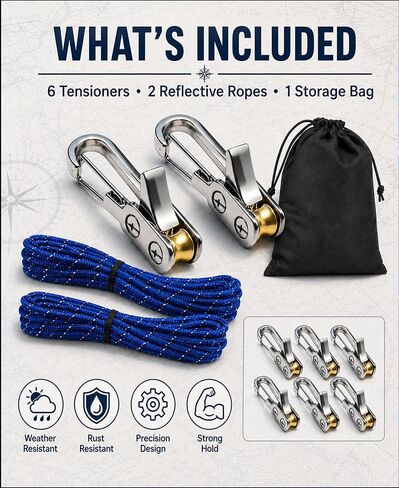 6 Pack Rope Tensioner with Reflective Cord & Storage Bag in Kuwait