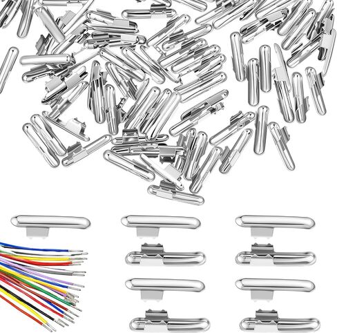 120 Pcs Elastic Cord Crimp Ends Half Cover Metal End Stoppers in Kuwait