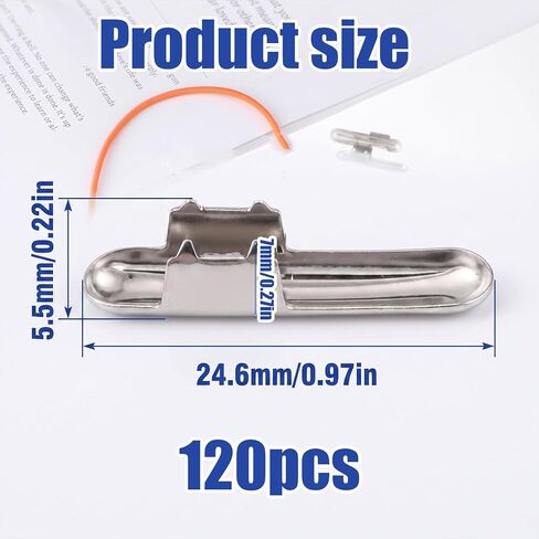 120 Pcs Elastic Cord Crimp Ends Half Cover Metal End Stoppers in Kuwait