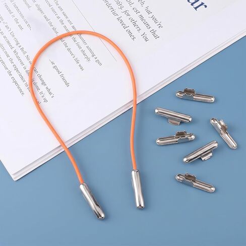 120 Pcs Elastic Cord Crimp Ends Half Cover Metal End Stoppers in Kuwait