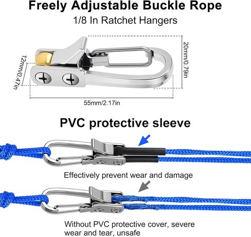 6 Pack Rope Tensioner, Rope Adjuster Tool with 4Pcs 10Ft Cord & Case in Kuwait