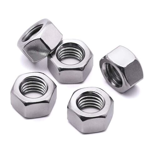 5/16-18 Stainless Steel Finished Hex Nut, 304 Stainless Steel 18-8 Hexagon Nut, Bright Finish, Full Thread, ASME B18.2.2, 100 Pcs in Kuwait
