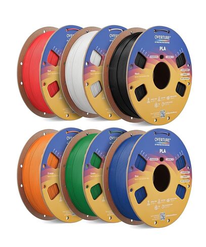 OVERTURE Silk PLA 1.75mm Dual Color Filament, Clog-Free Shiny 3D Printer Filament, 1kg Spool(2.2lbs), Dimensional Accuracy +/- 0.03 mm, Fit Most FDM Printer(Silk Blue-Sliver) in Kuwait