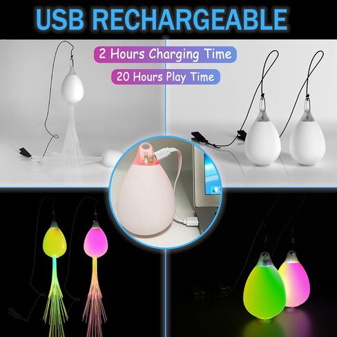 POITOI LED POI Balls with 20 Vibrant Color Light Modes & Flashing Patterns in Saudi Arabia