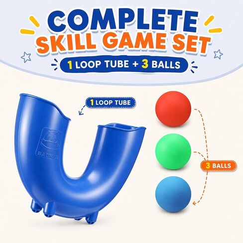 Skill Game Toy with 3 Balls U-Shaped Loop Juggling Tube for Kid in Kuwait