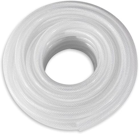 DAVCO 3/8" ID × 25 ft Clear Braided Plastic Vinyl Tubing Flexible High Pressure Reinforced PVC Hose in Kuwait