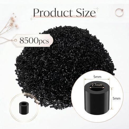 Fuse Beads Kit, 8500 Pcs 5mm Black Beads Bulk Refill to Build Focus and Imagination, Melty Bead to Spark Creativity and Fun for Crafts, 500g in Saudi Arabia