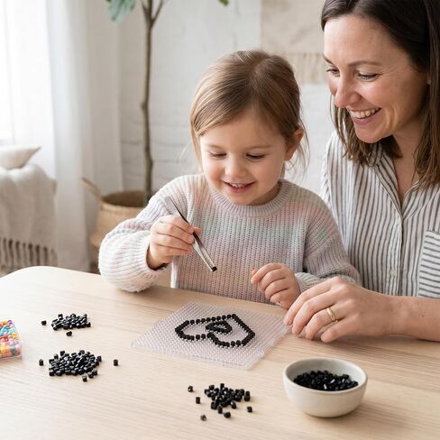 Fuse Beads Kit, 8500 Pcs 5mm Black Beads Bulk Refill to Build Focus and Imagination, Melty Bead to Spark Creativity and Fun for Crafts, 500g in Saudi Arabia