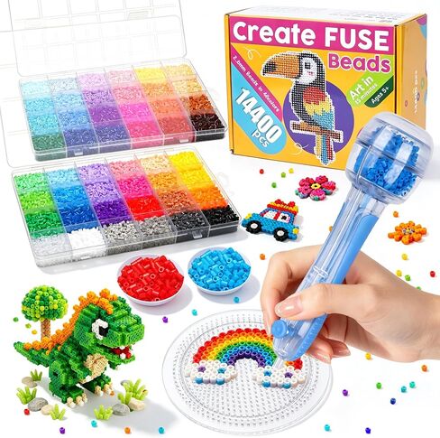 Mini Fuse Beads Kit for Adults 14400 PCS -Tiny 2.6mm Beads NOT Standard 5mm in Kuwait