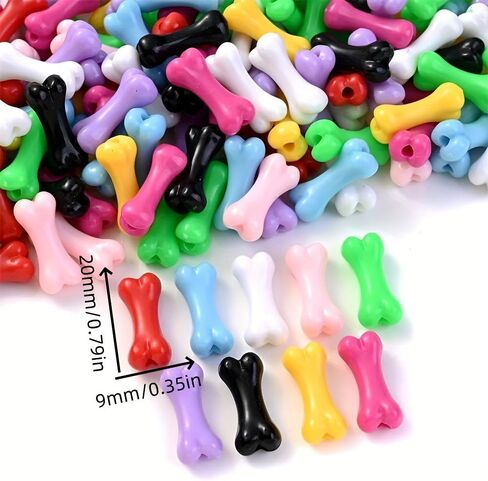 50pcs Skull Acrylic Beads, 9x20mm Colorful Glossy Spacer Beads for DIY Jewelry Making, Necklace Bracelet Pendant Charms, Pet ID Tags Keychains Home Decor Crafts (White) in Kuwait