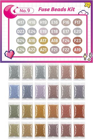 2.6mm Fuse Beads Refill Kit – Color Palette 1, 24000+ Pcs, 24 Colors (1000 Each), Mini Beads for DIY Pixel Art & Crafts, Smaller Than 5mm (No Tools) in Kuwait