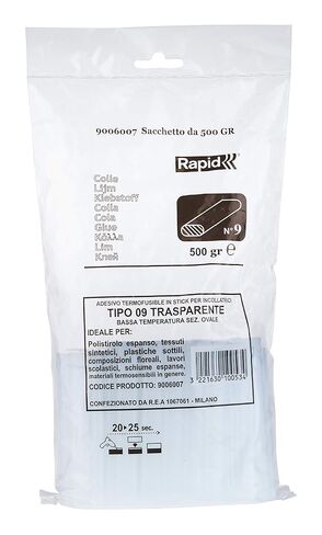 Rapid Multipurpose Transparent and Oval Hot Glue Sticks for Heat Sensitive Objects, Length: 100 mm, 500 g, 59006007 in Kuwait
