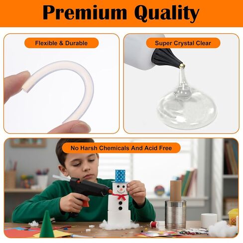 200 Pack Mini Hot Glue Sticks, Clear Hot Glue Sticks, 4 Inch and 8 mm Diameter High Viscosity All-Purpose Glue Stick for DIY Art, Craft General Repairs, Festival Home Decoration in Kuwait