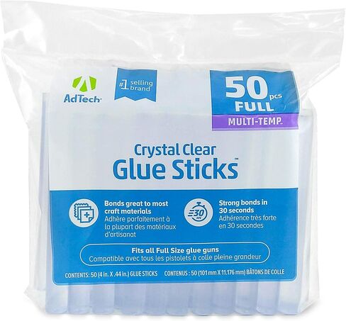 AdTech Crystal Clear Hot Glue Gun Sticks (W220-14ZIP50C) – Full Size Hot Glue Sticks. All-Purpose Glue Sticks for Crafting, Scrapbooking & More. 50 Pieces. Length: 4" Diameter: .44". in Kuwait