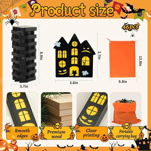 Halloween Wooden Blocks Stacking Games, Tumbling Tower and Balance Game in Kuwait