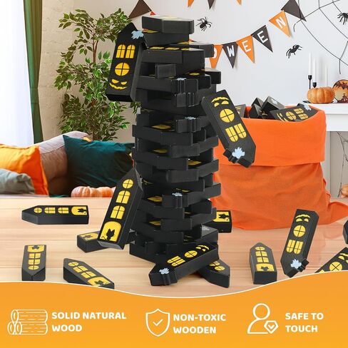 Halloween Wooden Blocks Stacking Games, Tumbling Tower and Balance Game in Kuwait